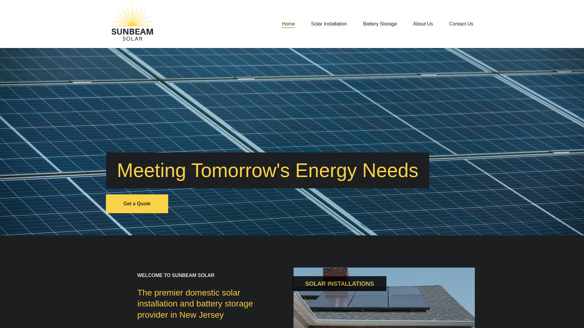 website screenshot of https://sunbeamsolar.online/