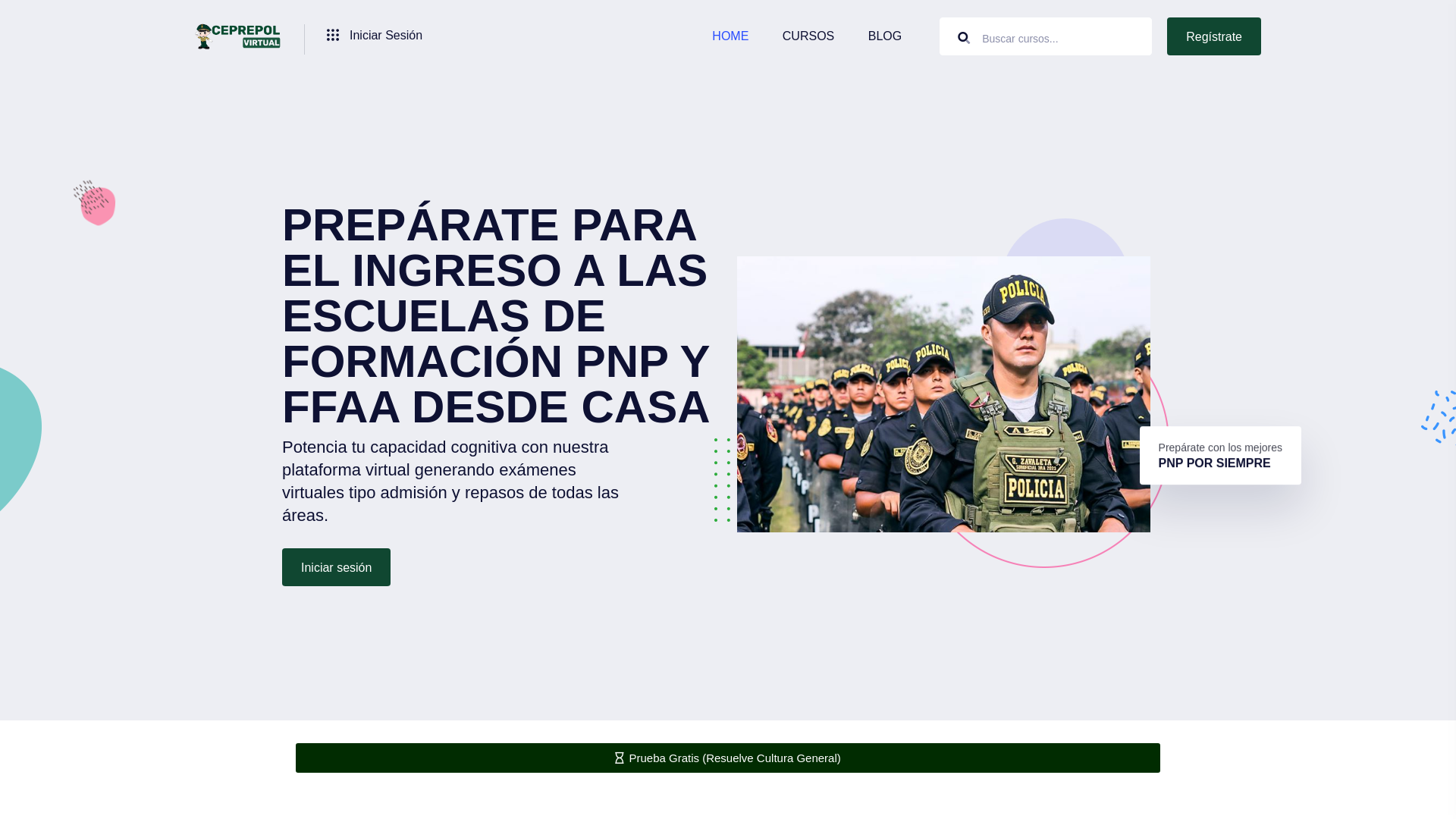 website screenshot of https://ceprepolenlinea.com/