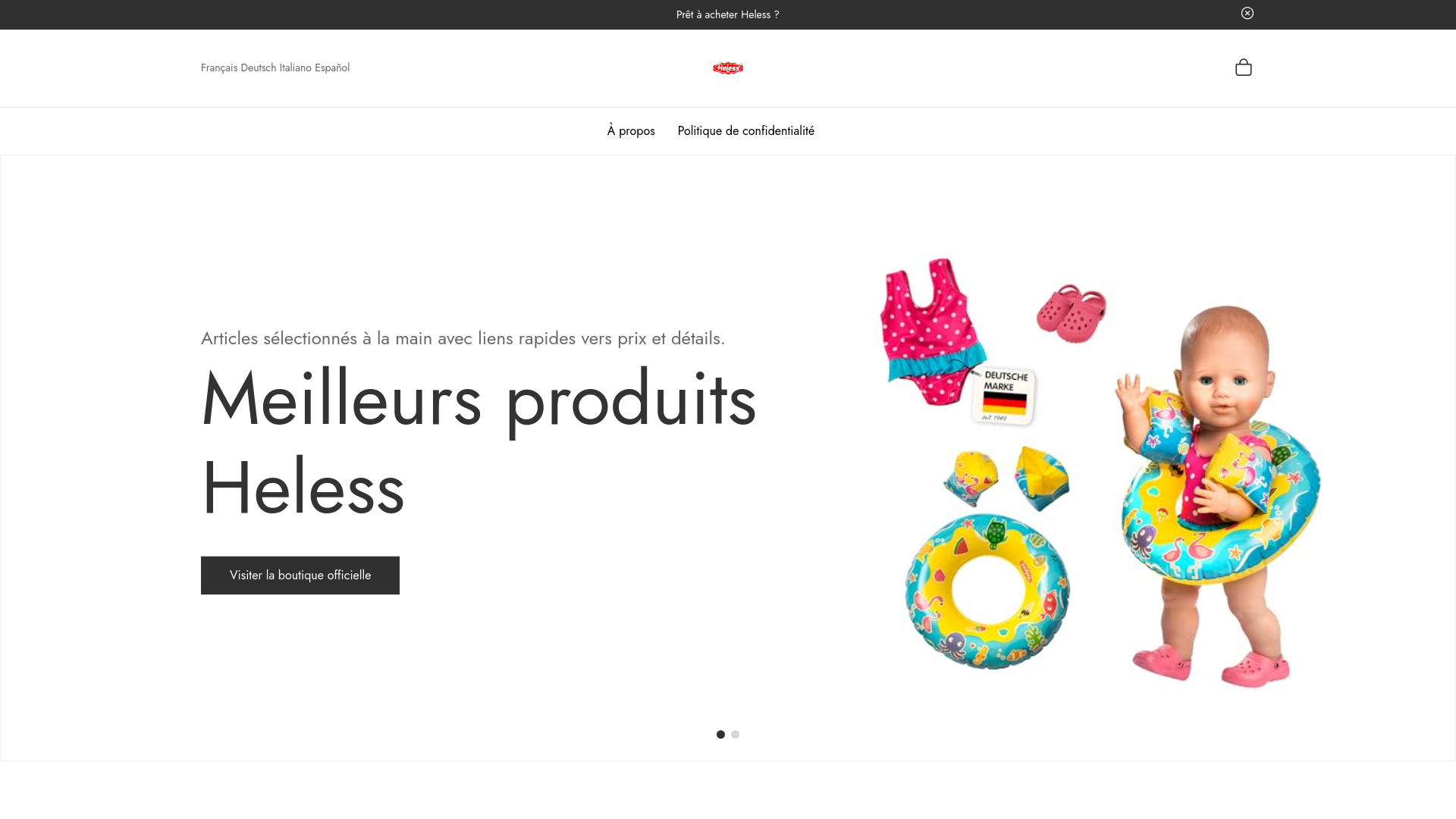 website screenshot of https://heless.fr