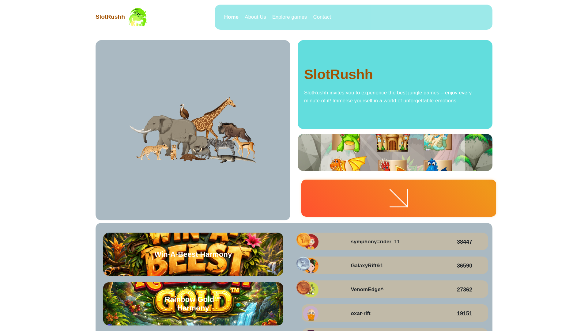 website screenshot of https://slotrushh.com/