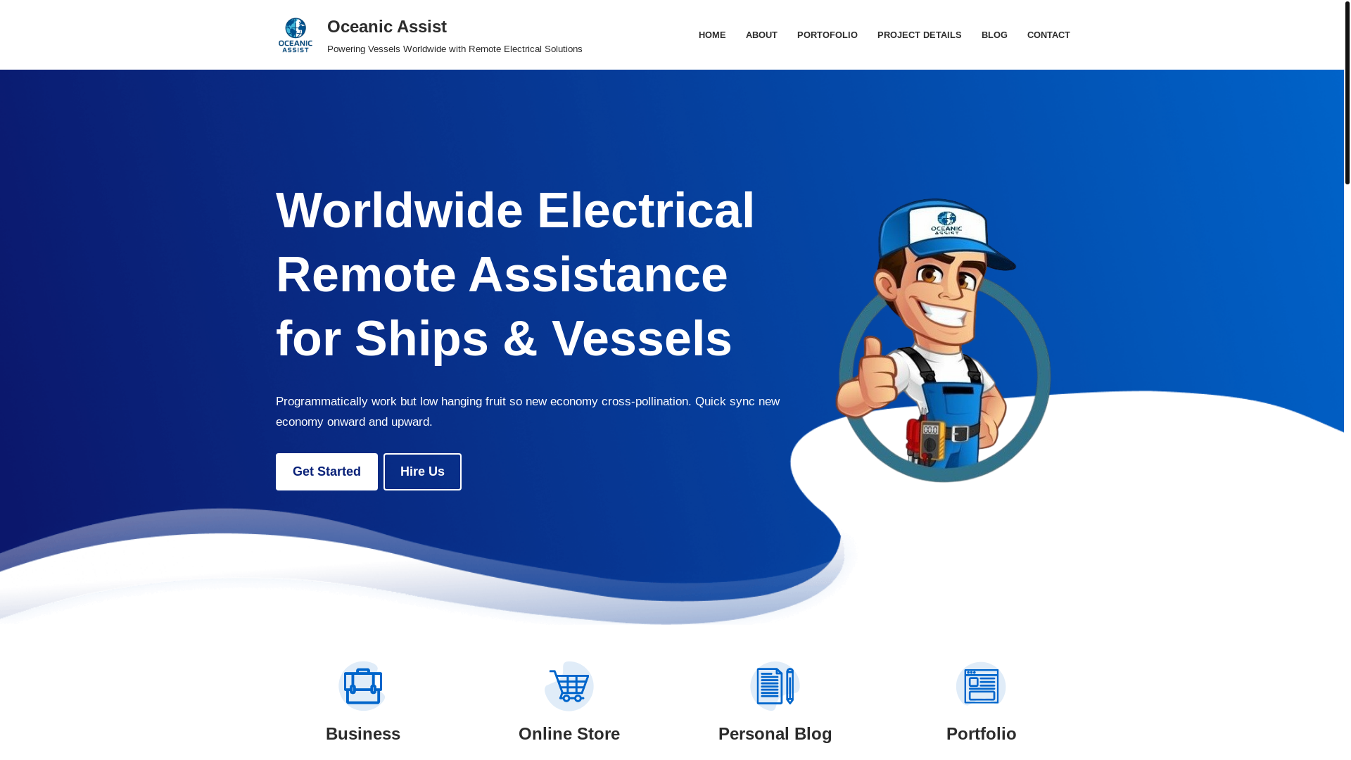 website screenshot of https://oceanicsupport.com/