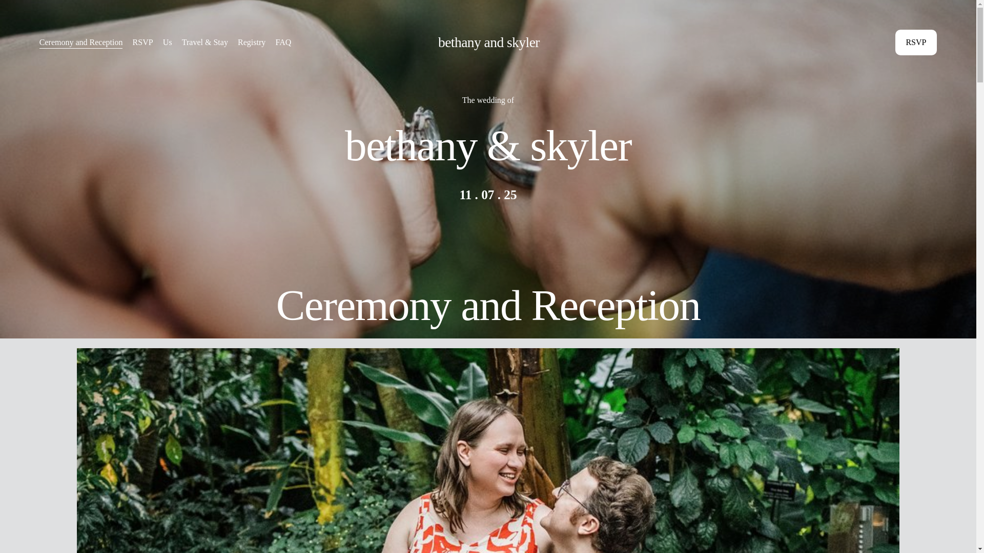 website screenshot of https://bethanyandskyler.com/