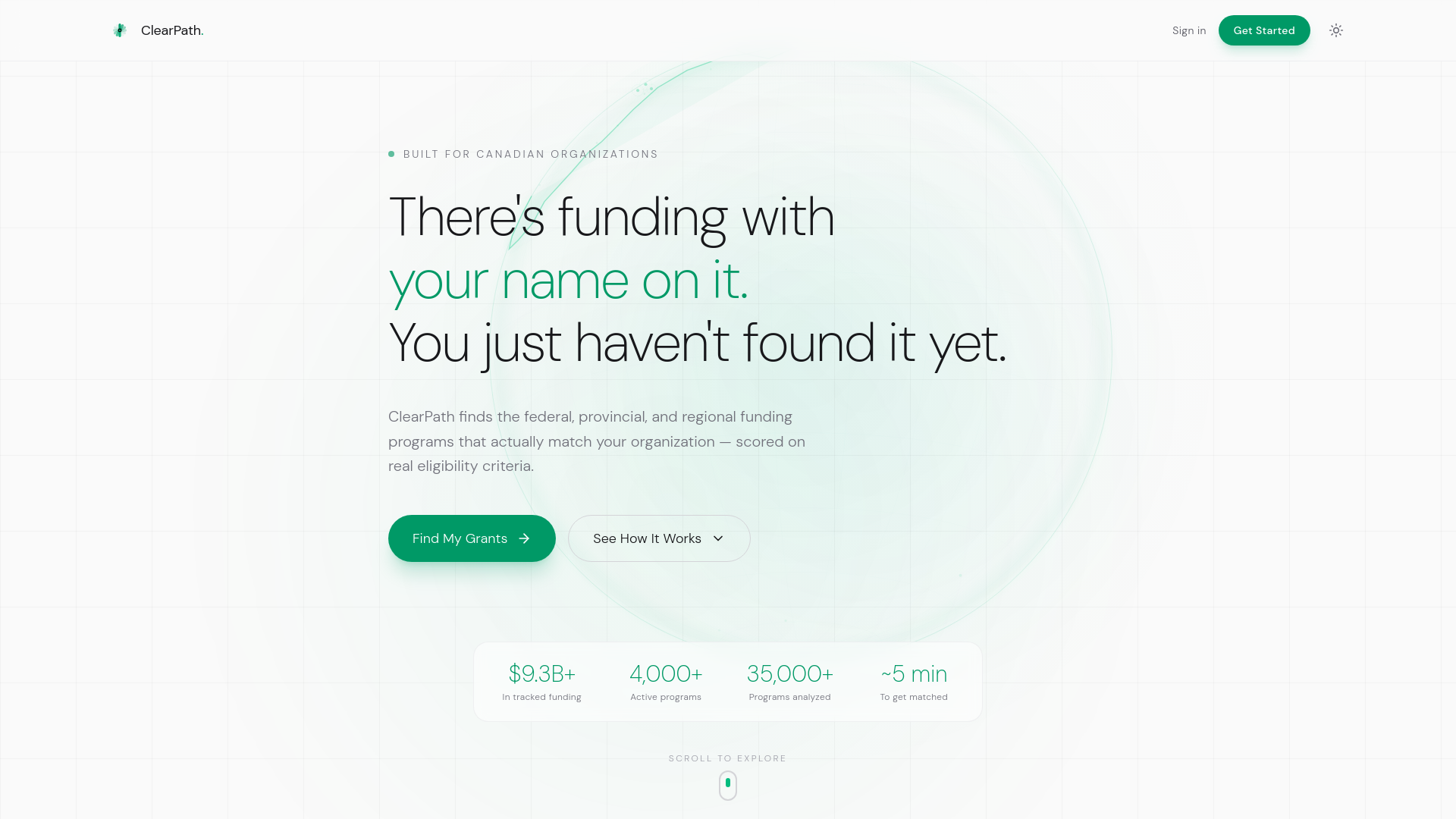 website screenshot of https://startclearpath.ca/