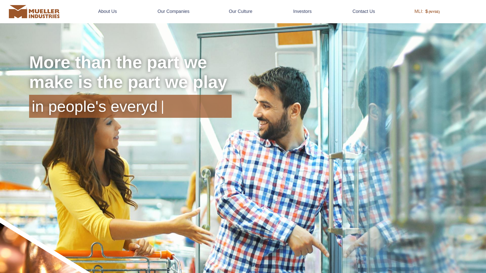 website screenshot of https://muellerindustry.com/