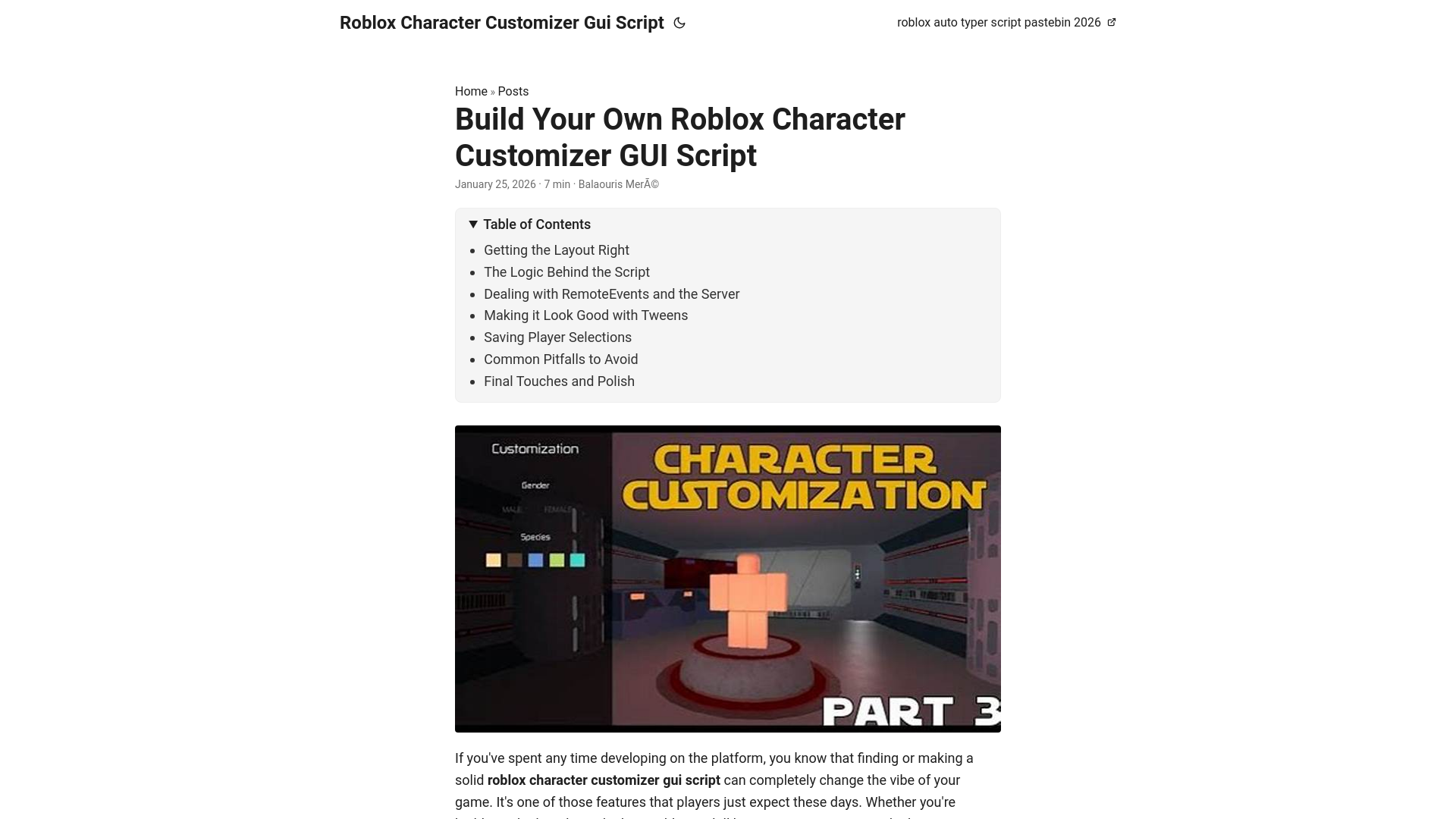 website screenshot of https://roblox-character-customizer-gui-script.pages.dev/