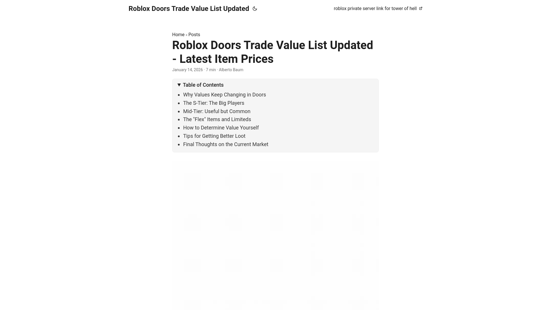 website screenshot of https://robloxdoorstradevaluelistupdated.pages.dev/