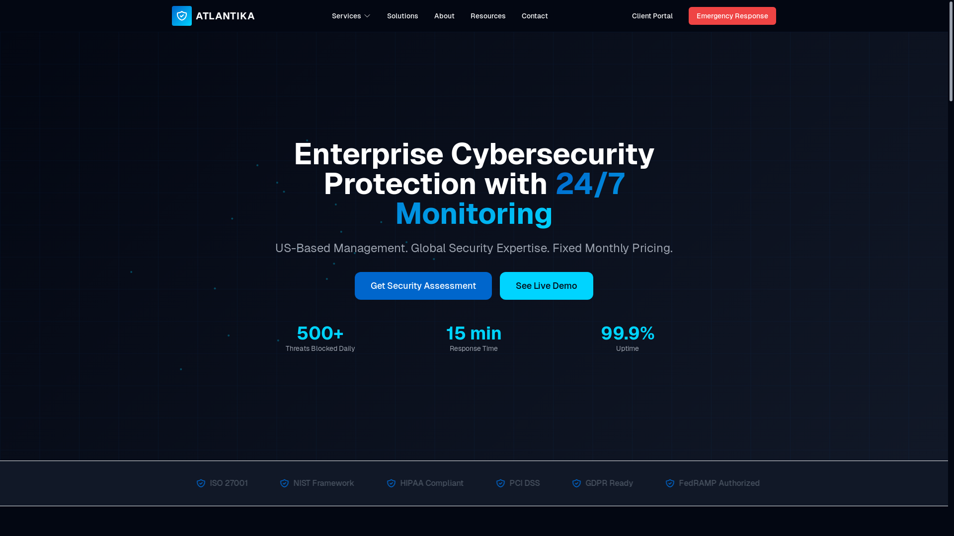 website screenshot of https://getatlantika.com/