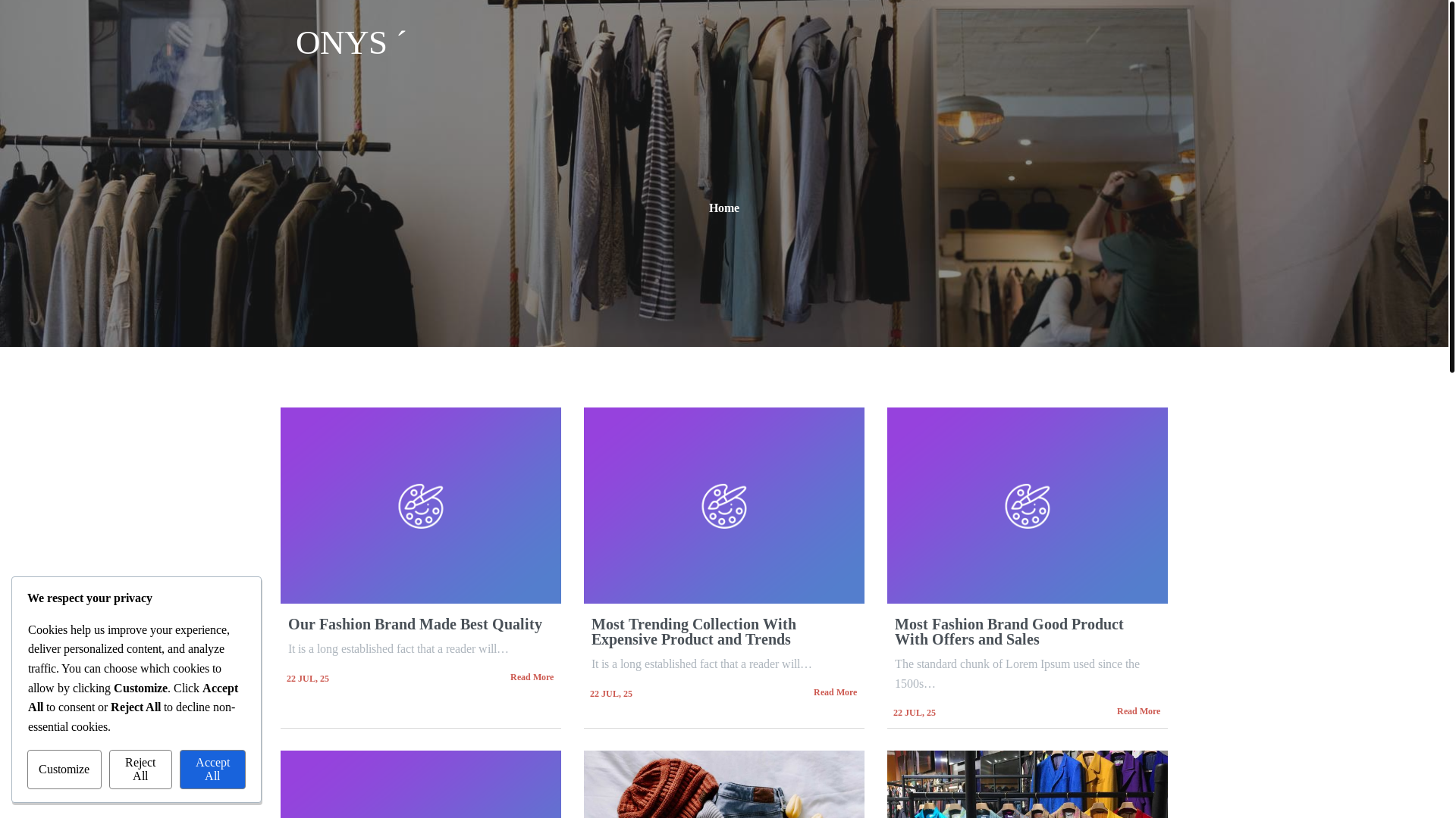 website screenshot of https://onysone.com/