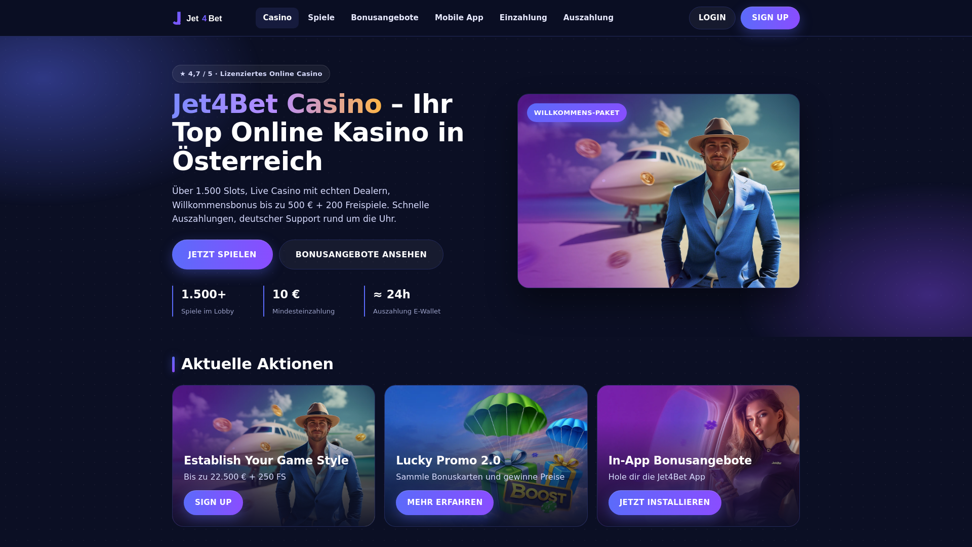 website screenshot of https://jet4bet-online.at/