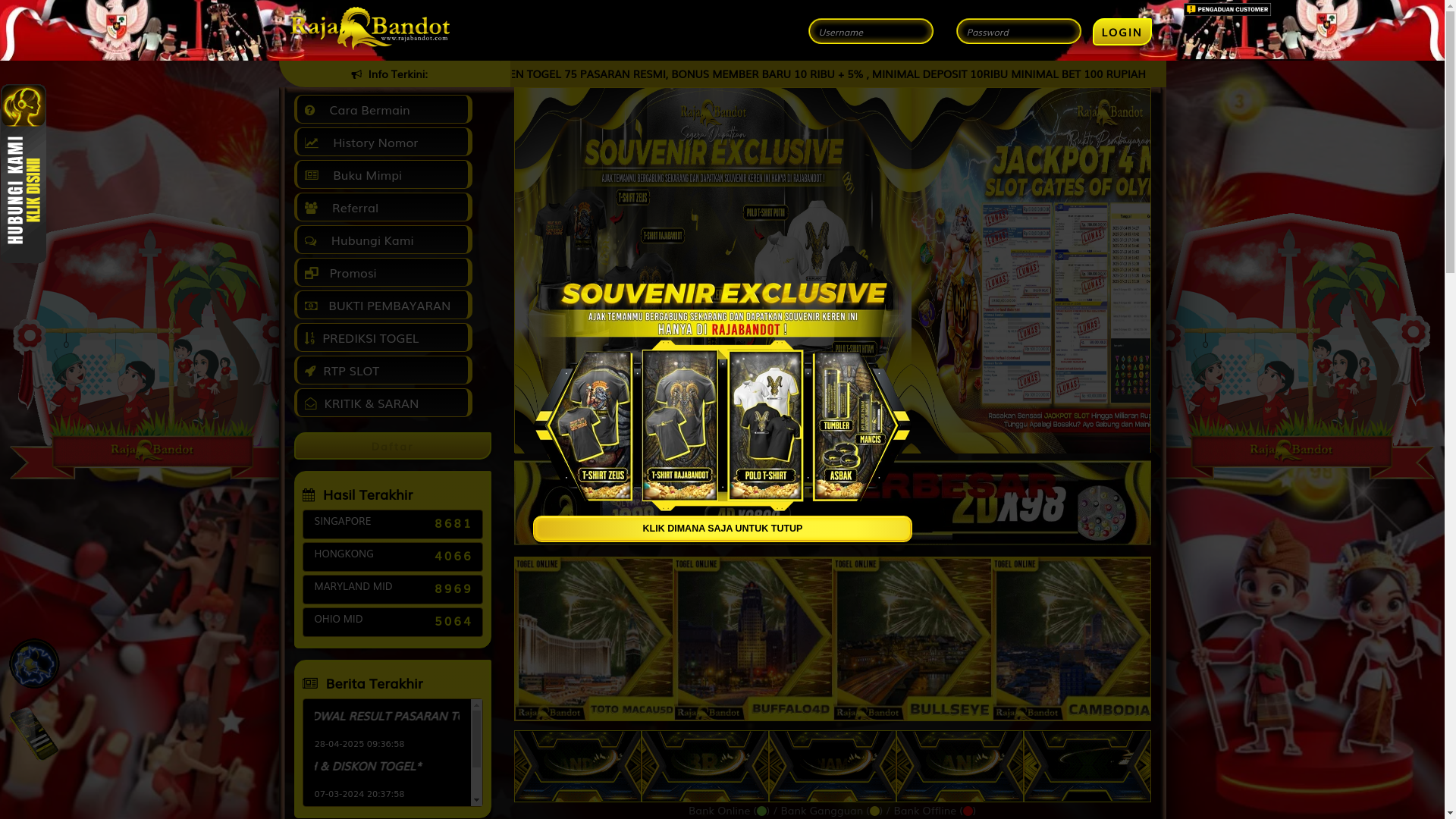 website screenshot of https://rajabandotsuper5.com/
