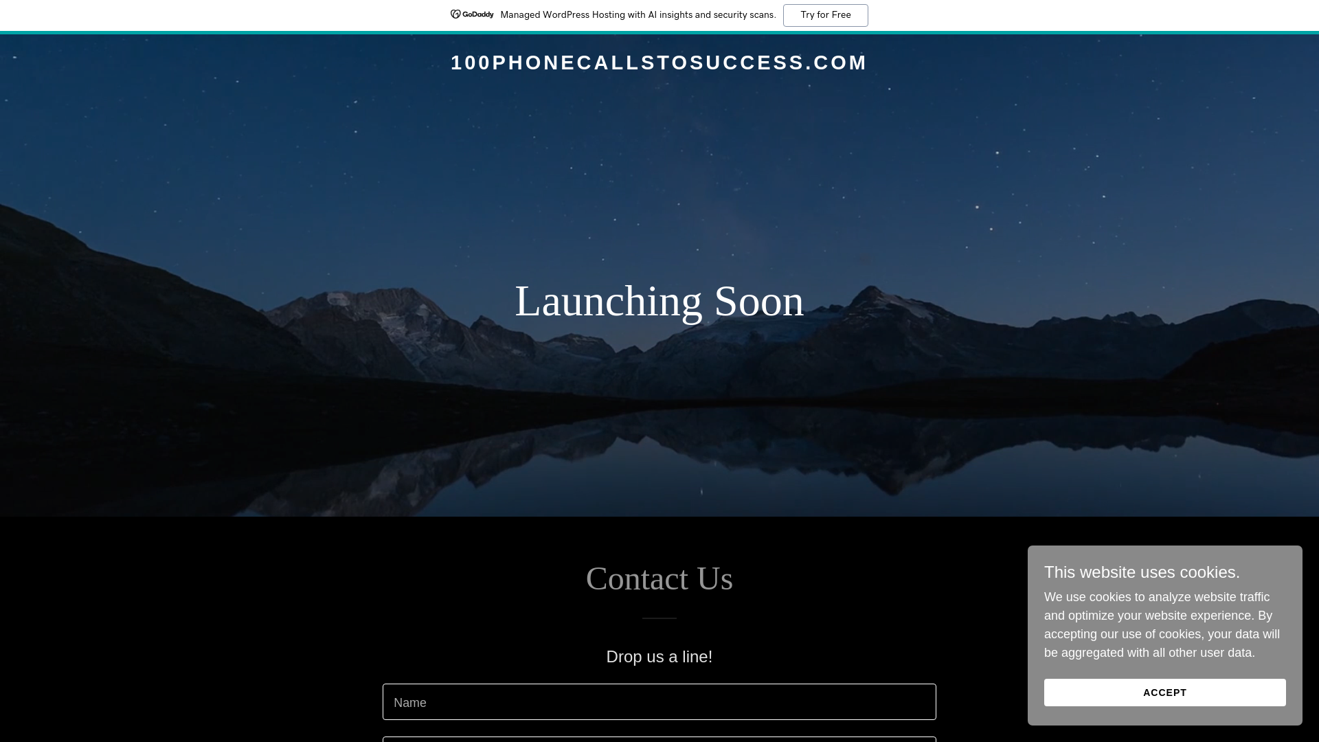 website screenshot of https://100phonecallstosuccess.com/