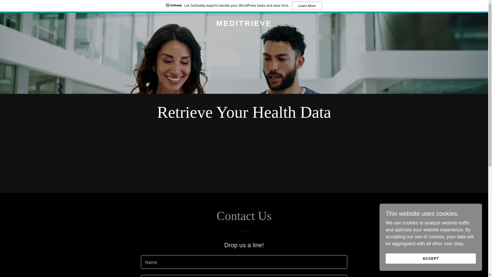website screenshot of https://meditrieve.com/