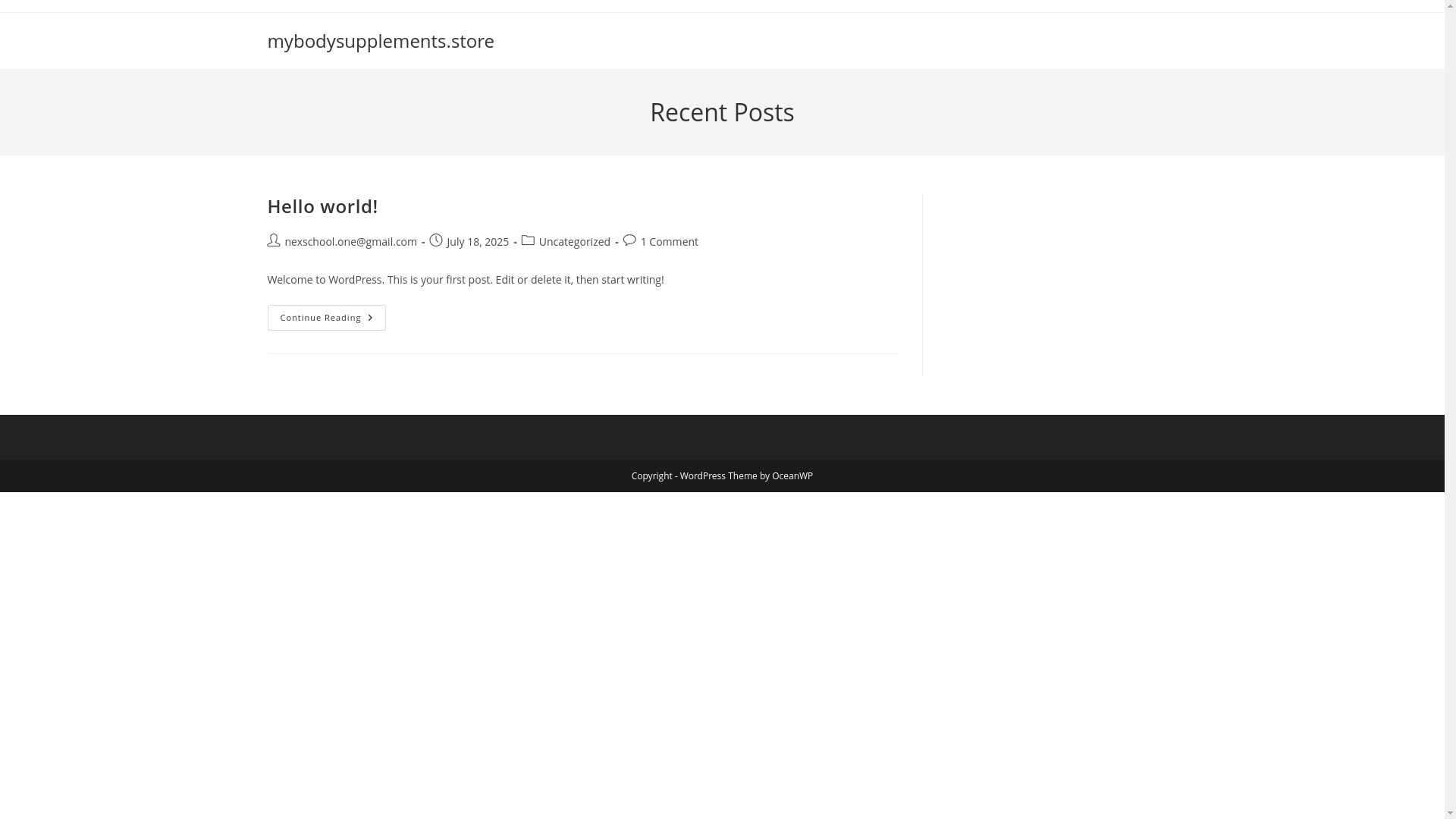 website screenshot of https://mybodysupplements.store/