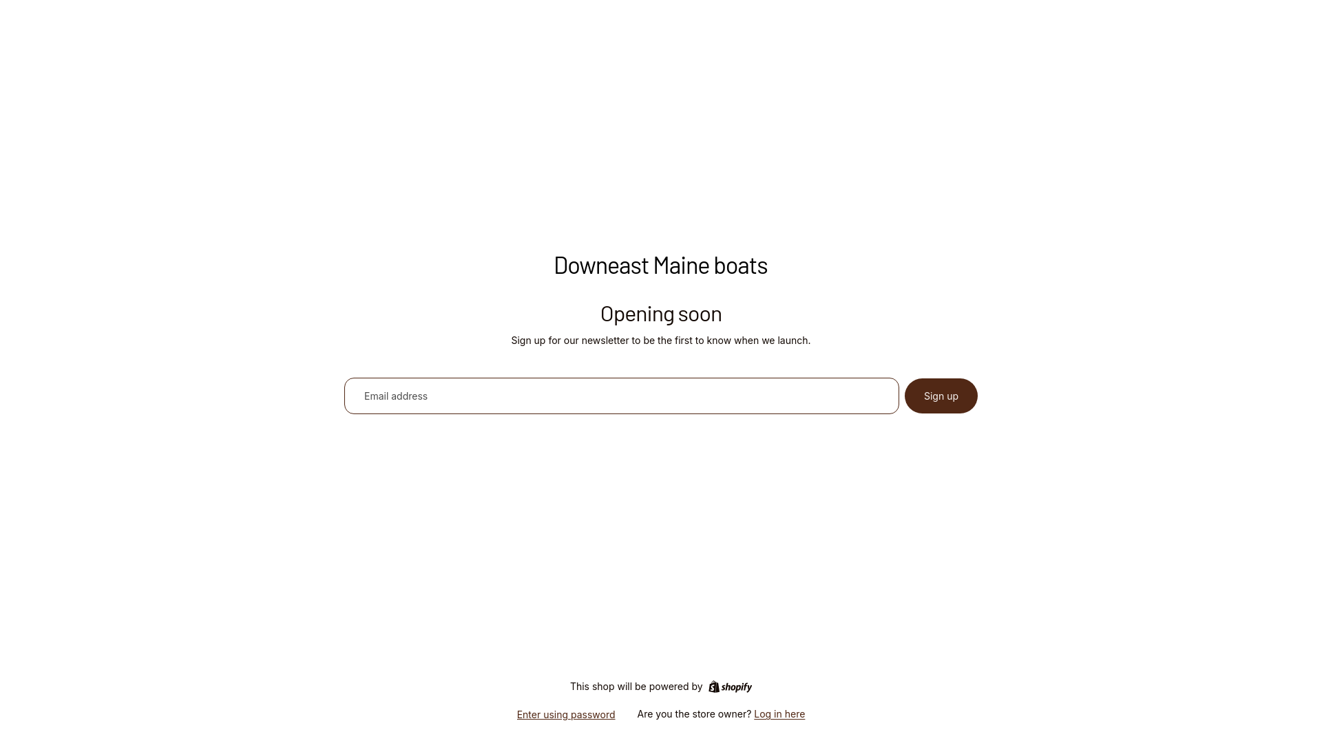 website screenshot of https://downeastmaine.shop/