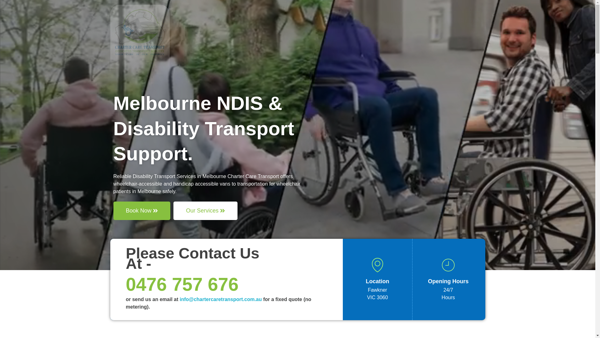 website screenshot of https://chartercaretransport.online/