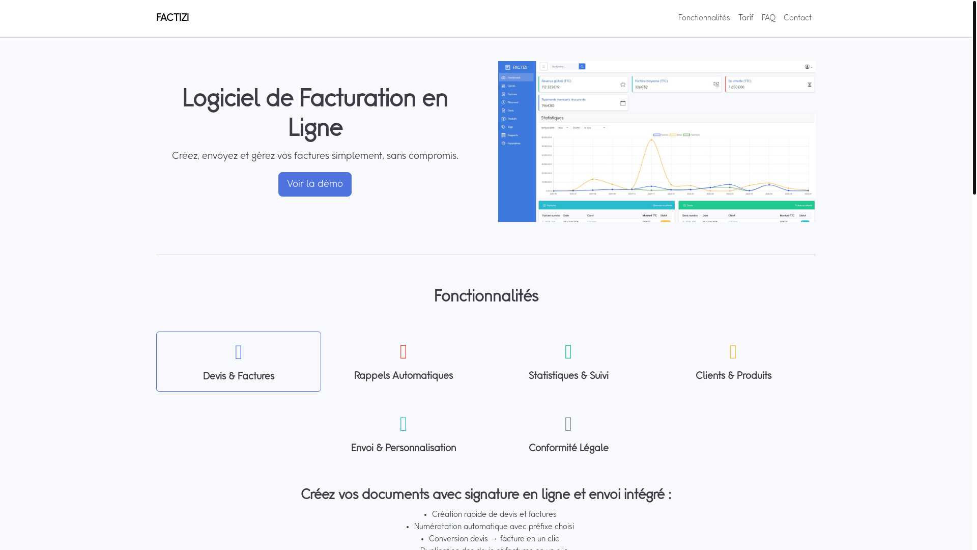 website screenshot of https://factizi.fr/