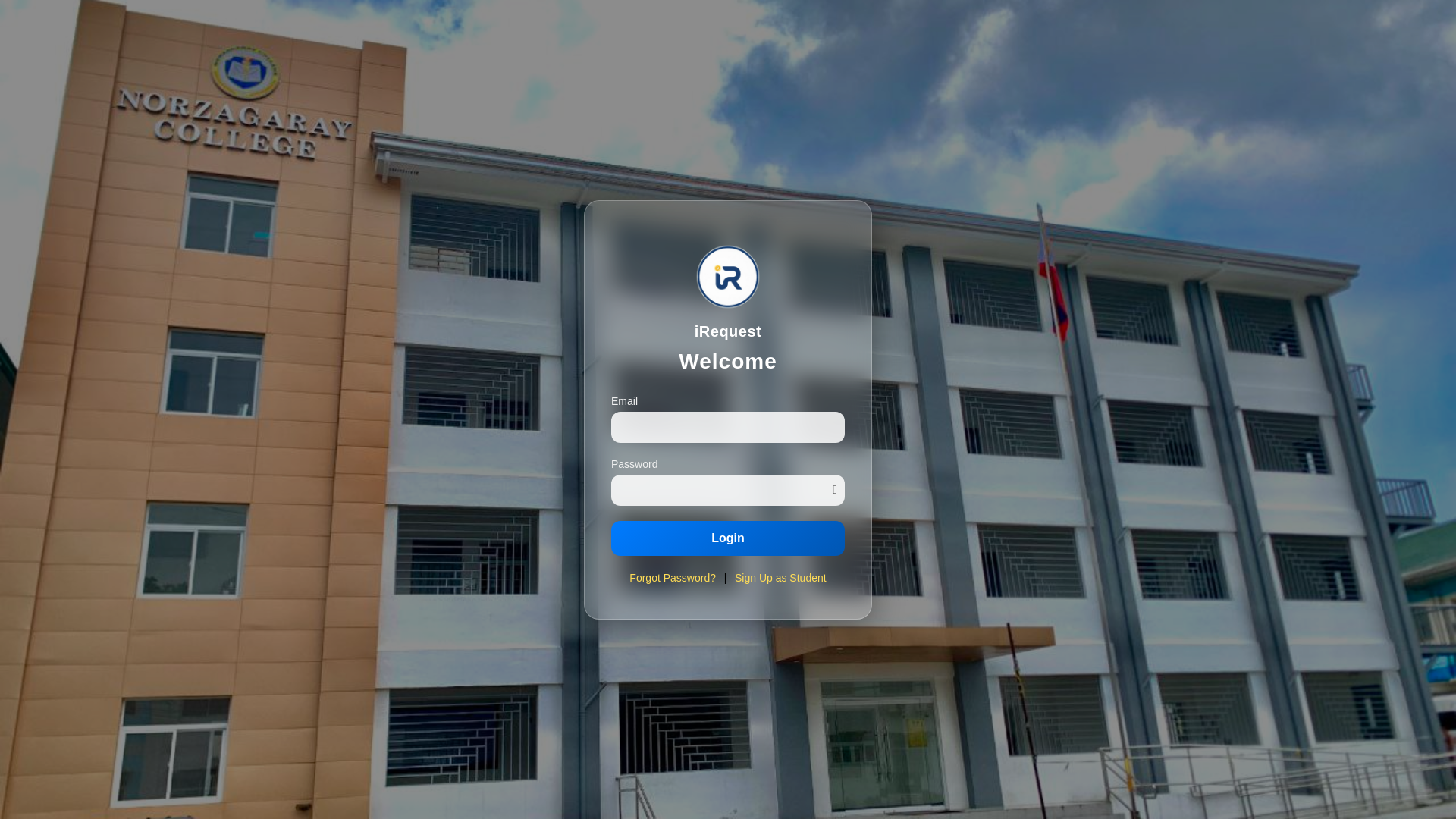 website screenshot of https://irequest.cloud