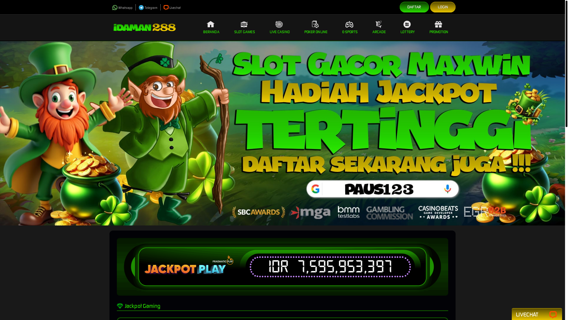 website screenshot of https://idaman288.org/