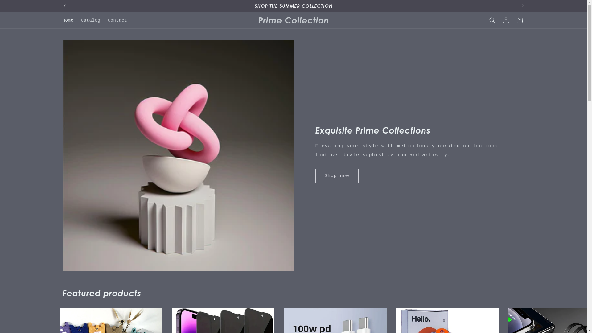 website screenshot of https://primecollection.us/
