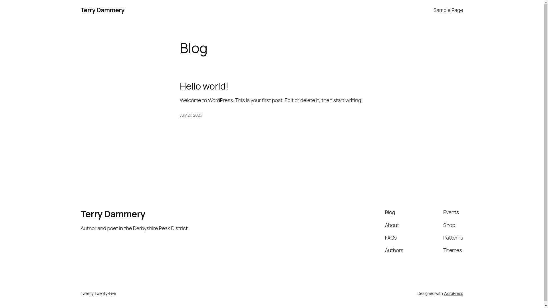 website screenshot of https://terrydammery.co.uk/