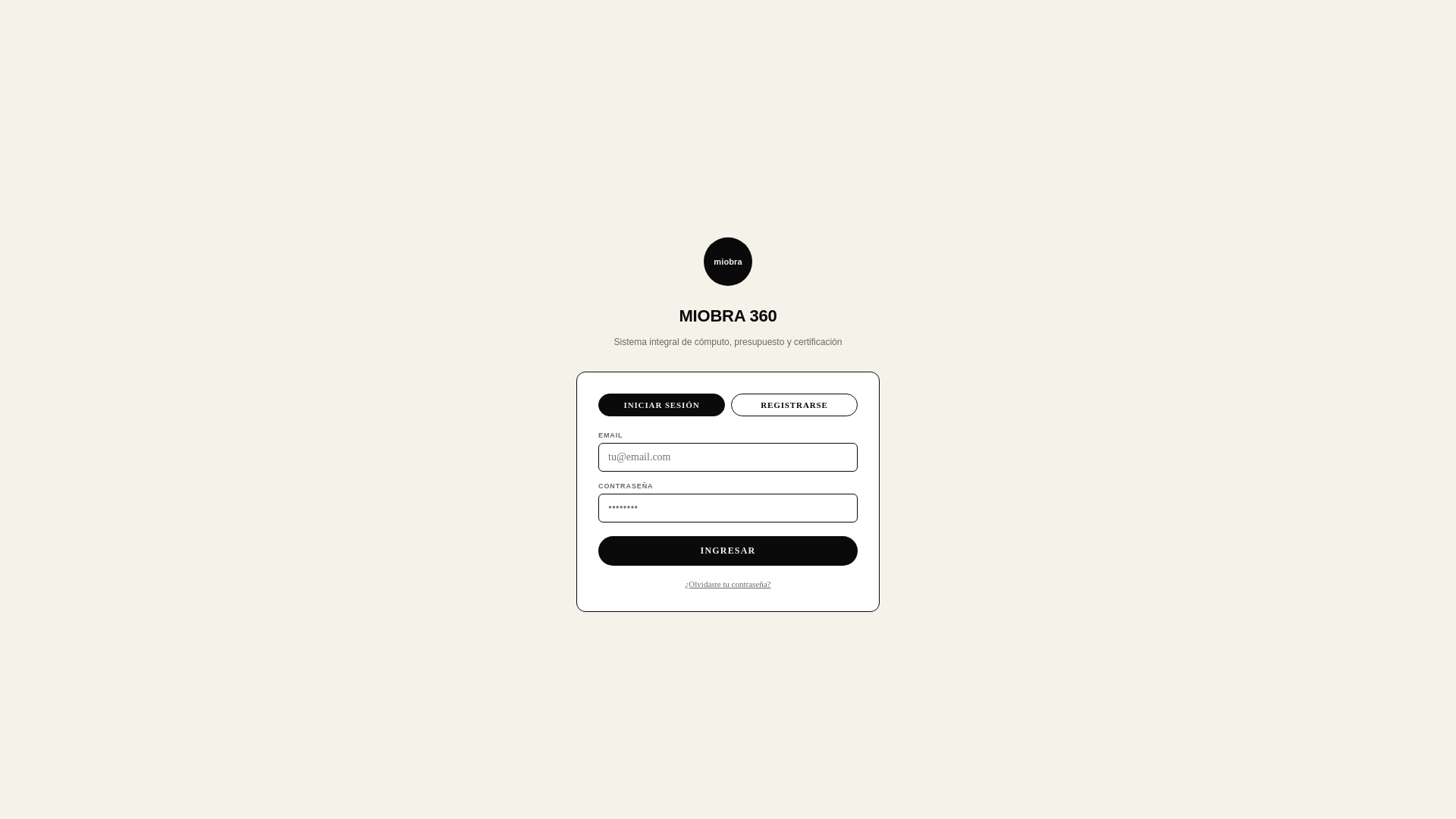 website screenshot of https://miobra.digital/