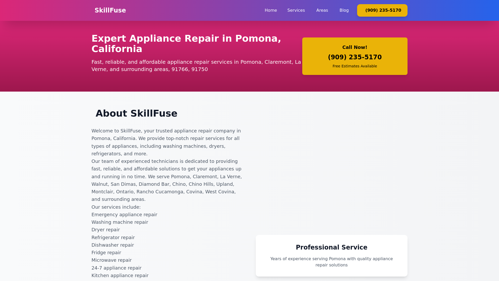 website screenshot of https://appliancerepairpomona.pages.dev/