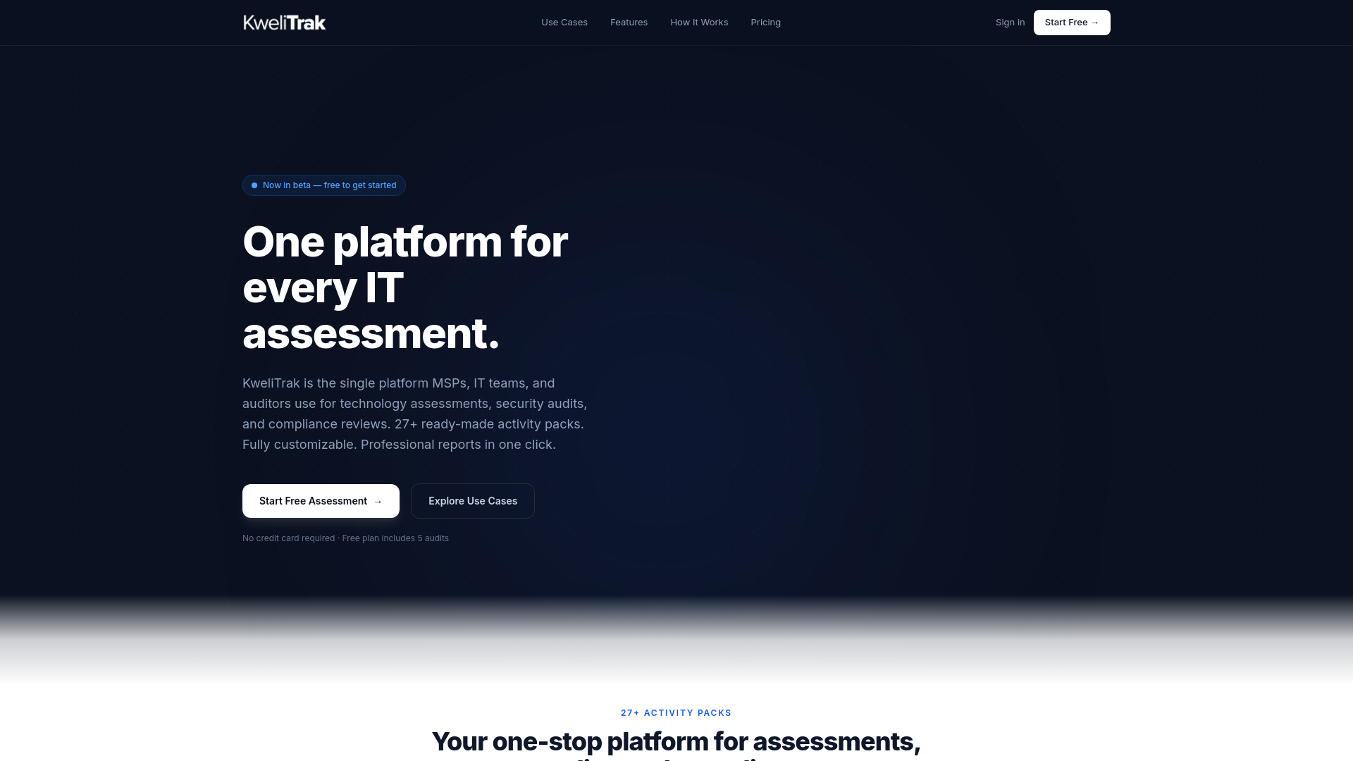 website screenshot of https://kwelitrak.com/