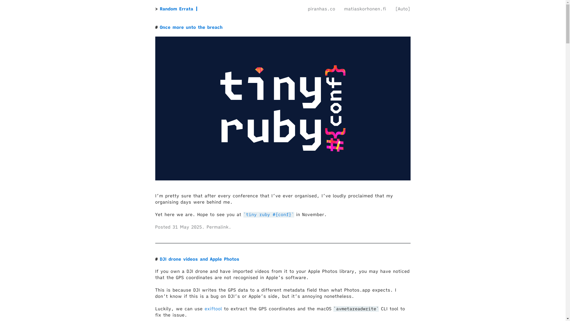 website screenshot of https://random-errata.pages.dev/