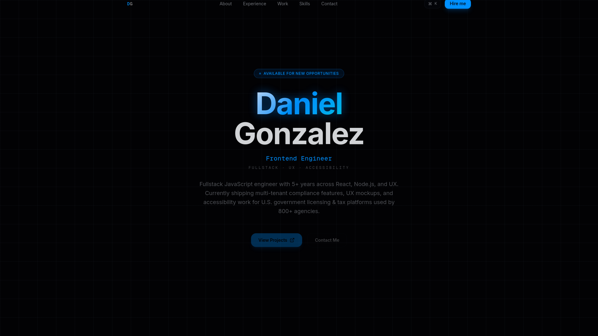 website screenshot of https://danygonzalez.dev/