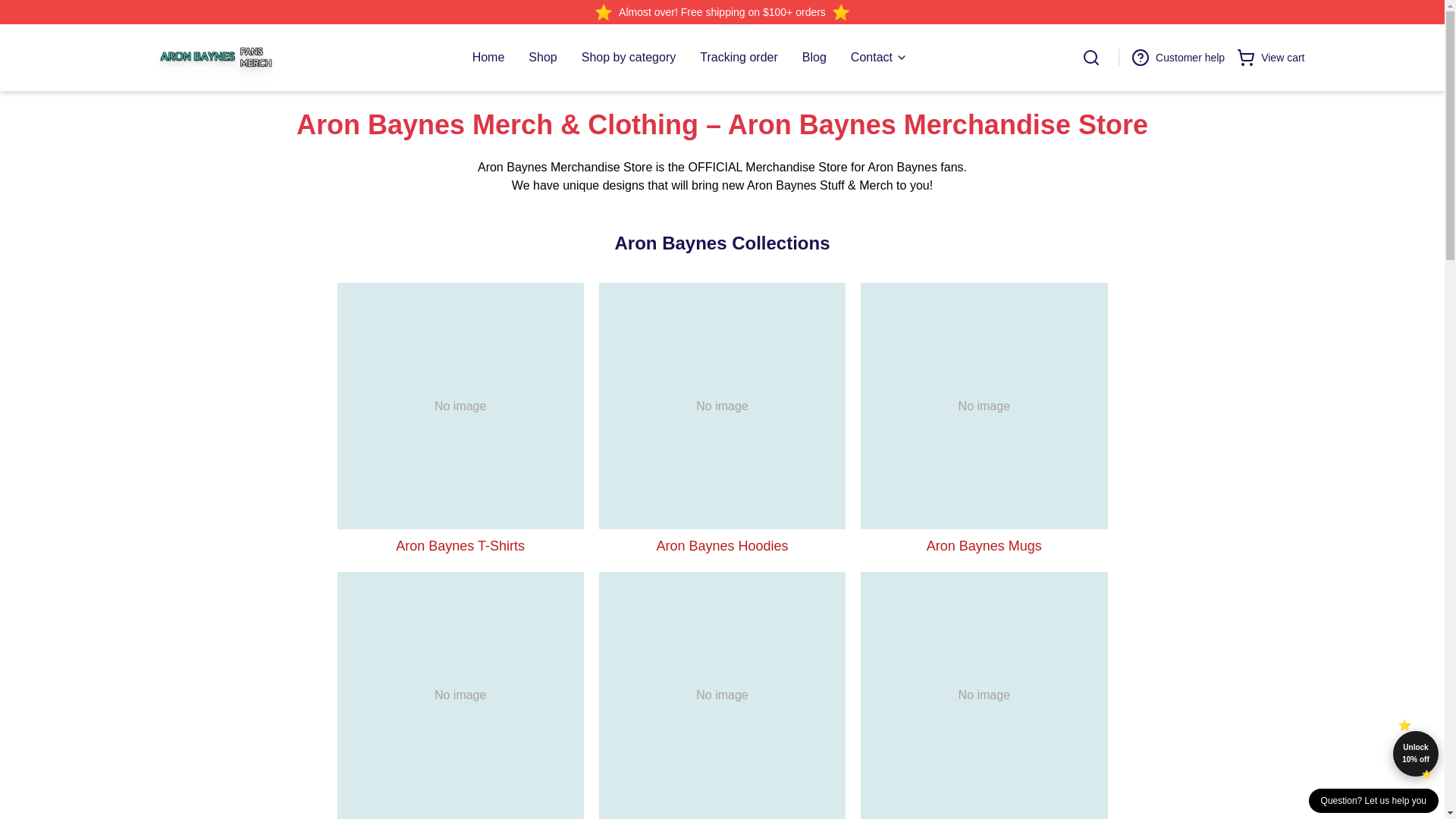 website screenshot of https://aronbaynes.shop/