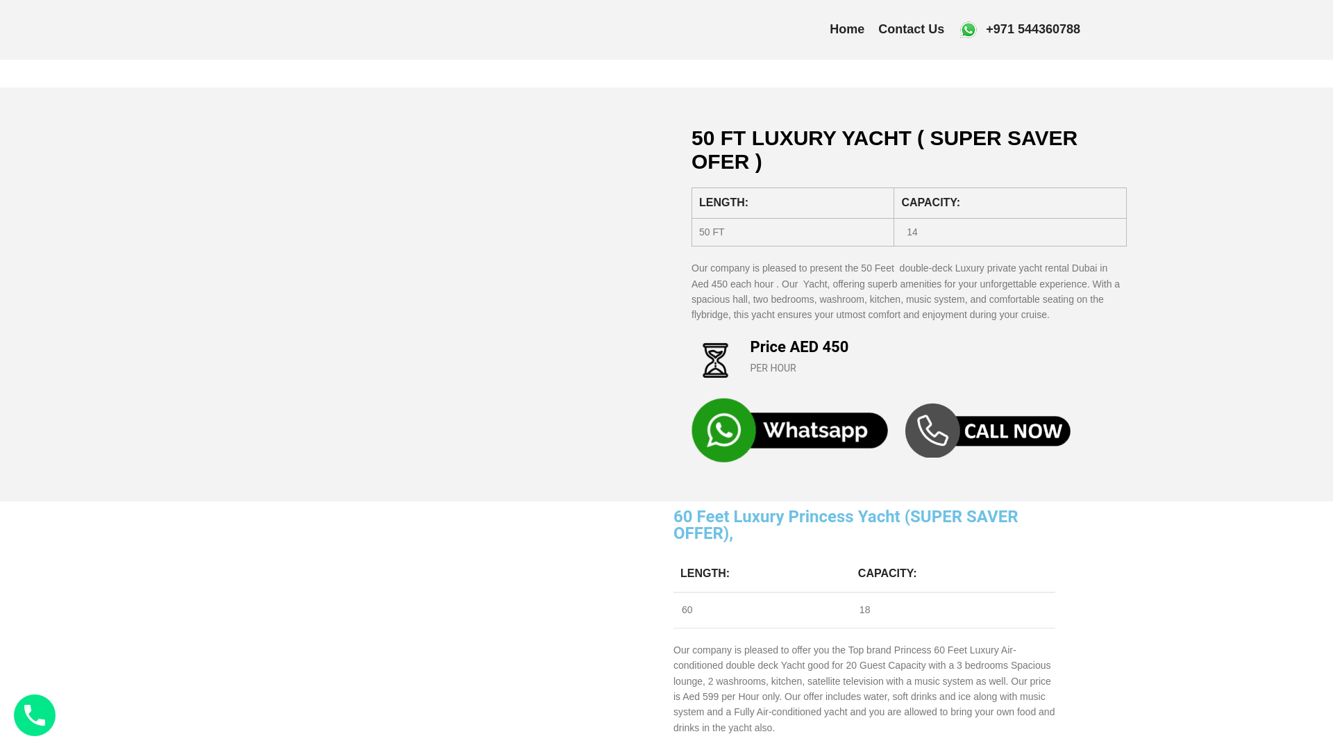 website screenshot of https://yachtrentingdubai.online/