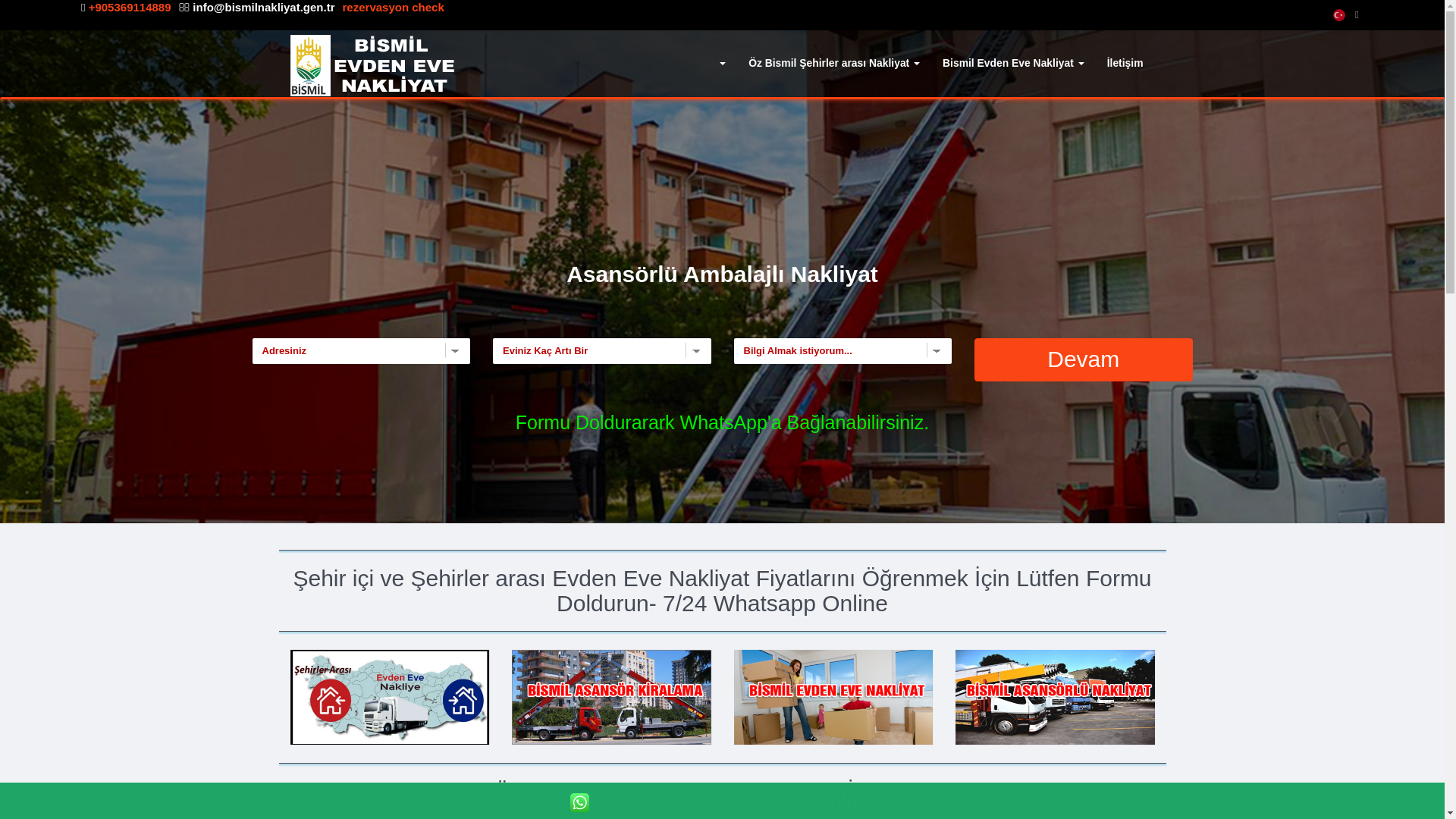 website screenshot of https://bismilevdenevenakliyat.gen.tr/