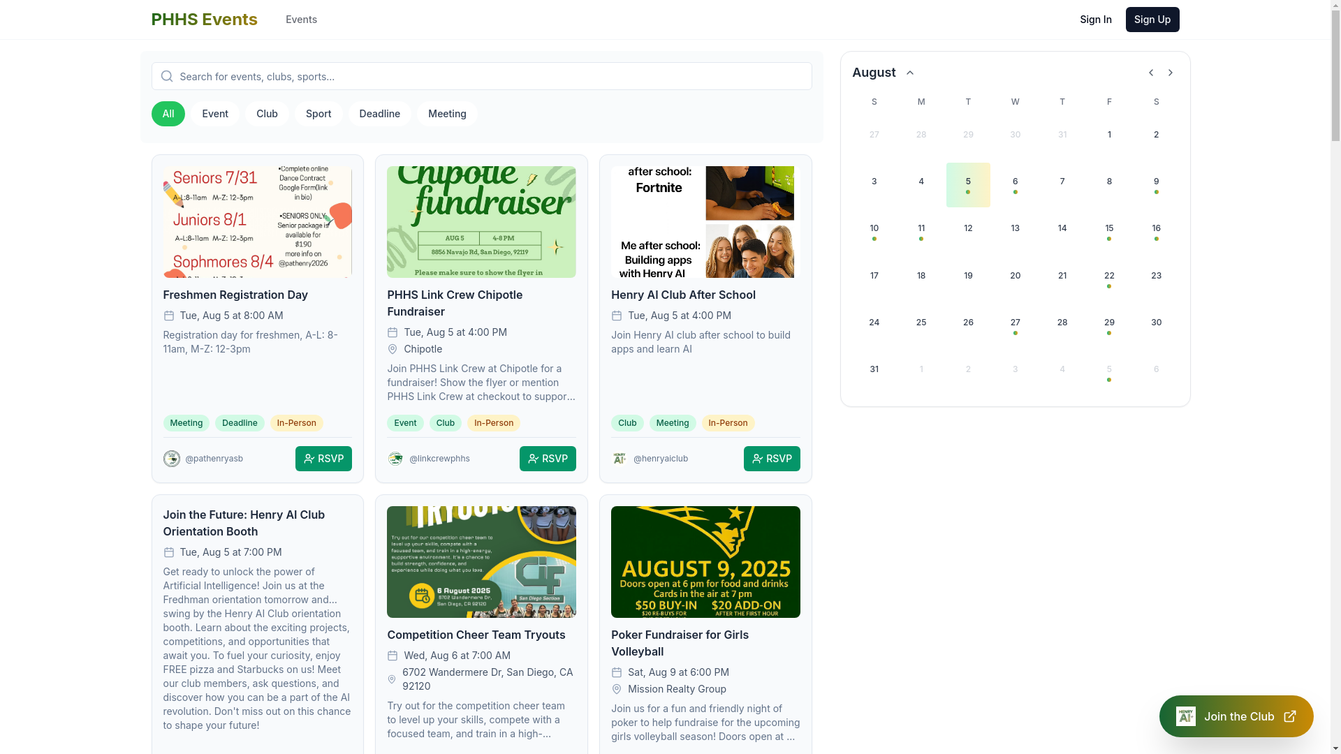 website screenshot of https://henryai.org/