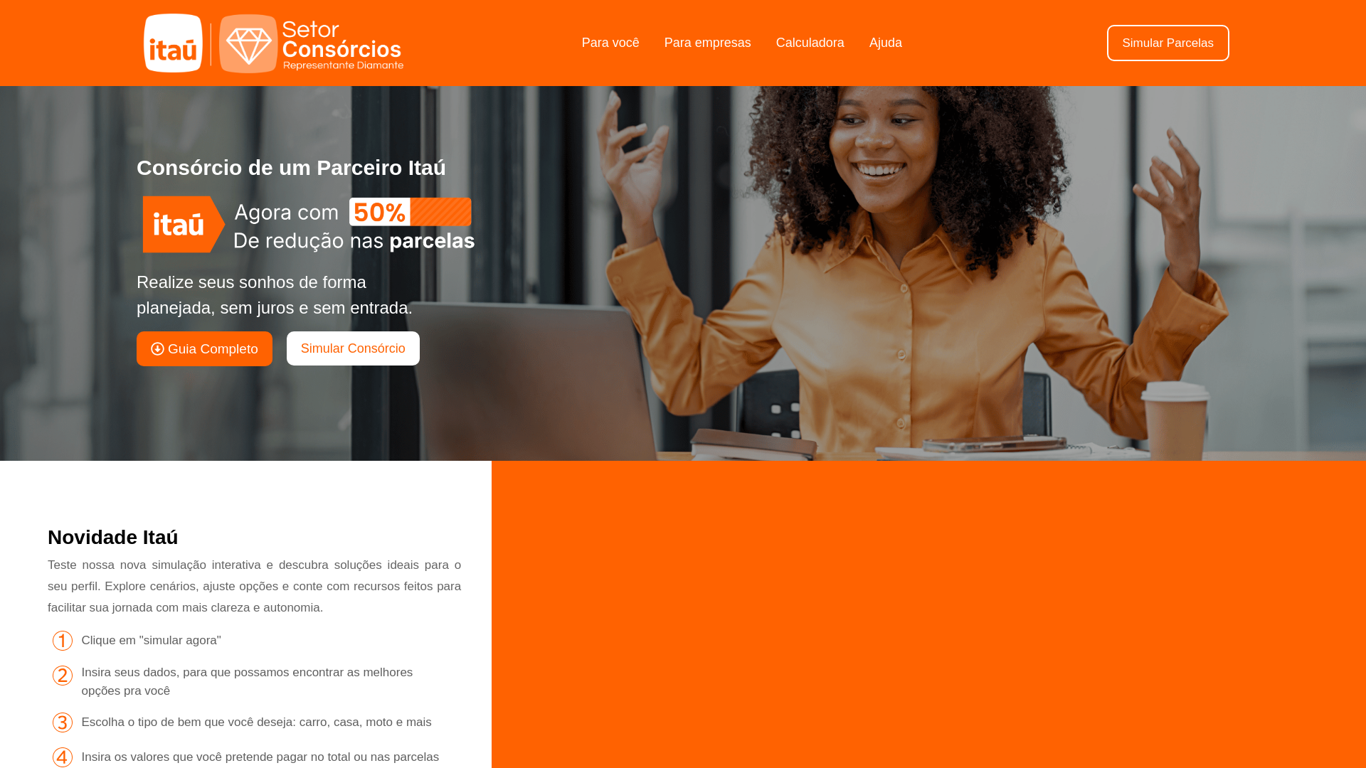 website screenshot of https://itaconsorcio.com.br.mauricier.com.br