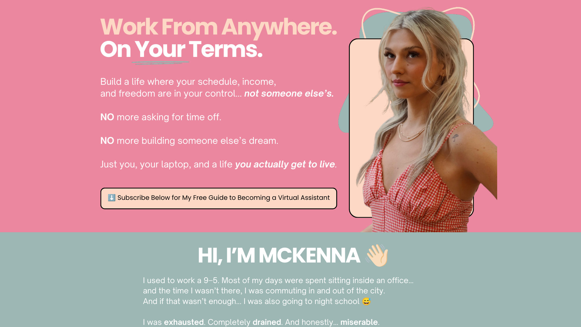 website screenshot of https://mckennavirtual.com/