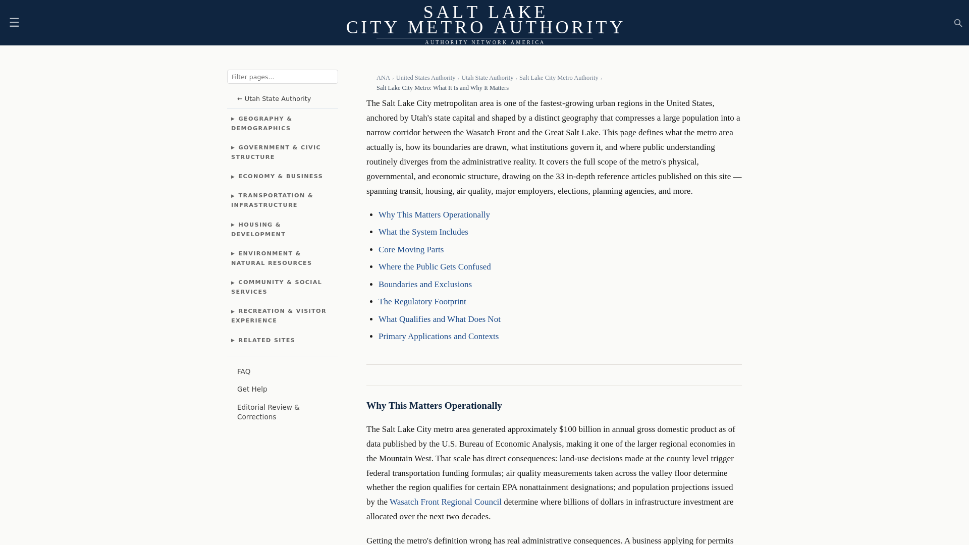 website screenshot of https://saltlakecitymetroauthority.com/