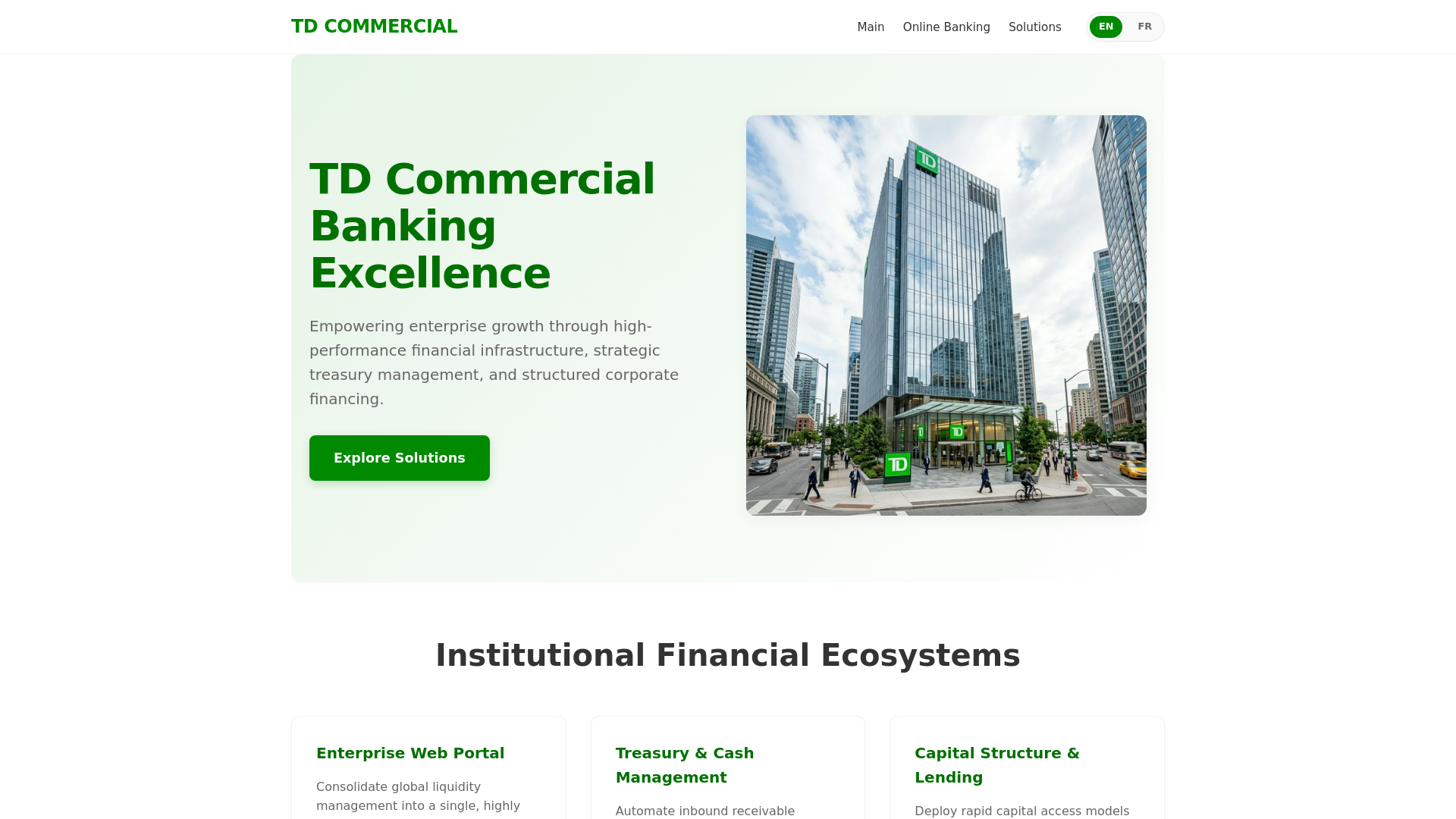 website screenshot of https://tdcommercial.co.com