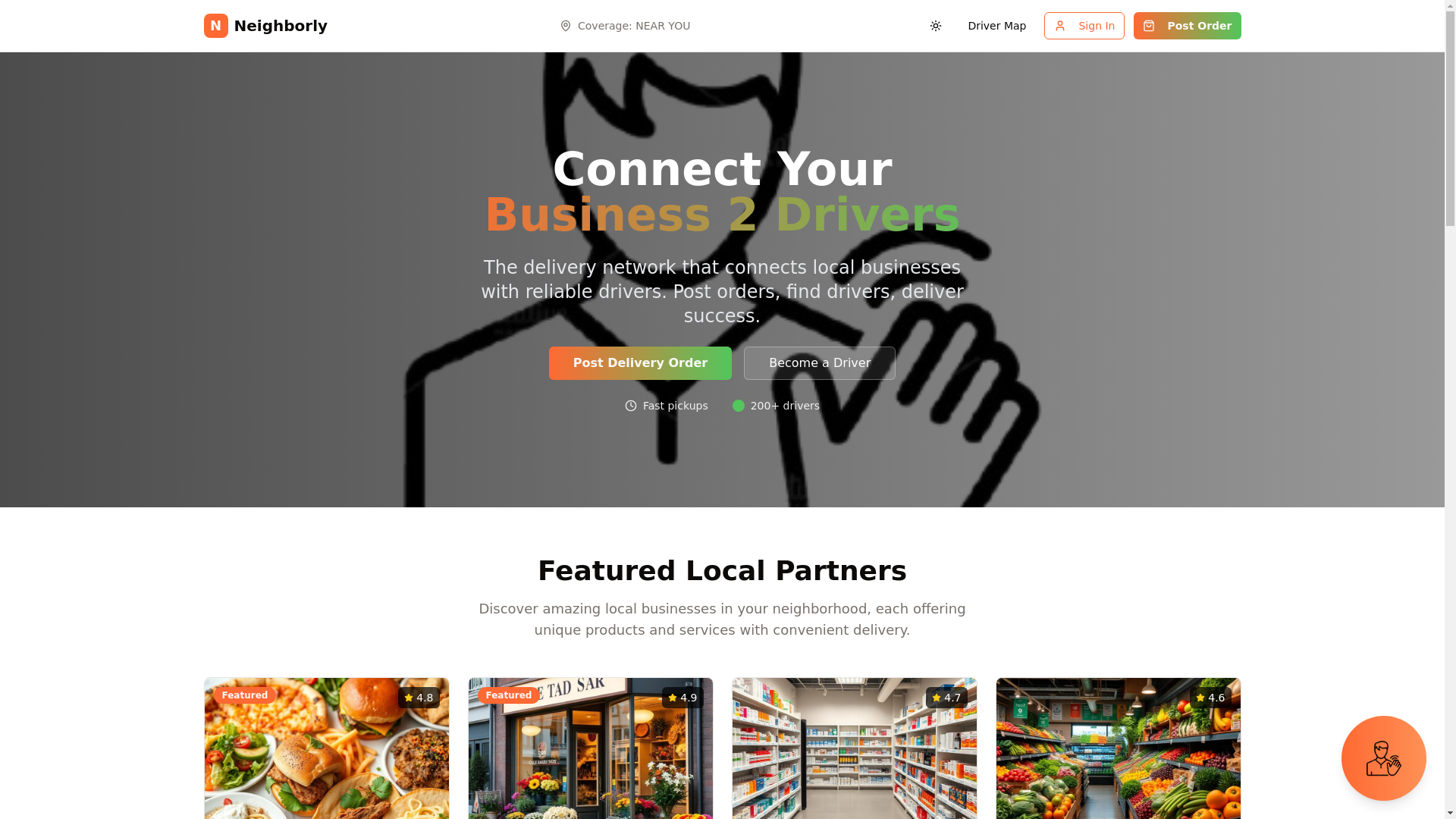 website screenshot of https://joinneighborly.com/