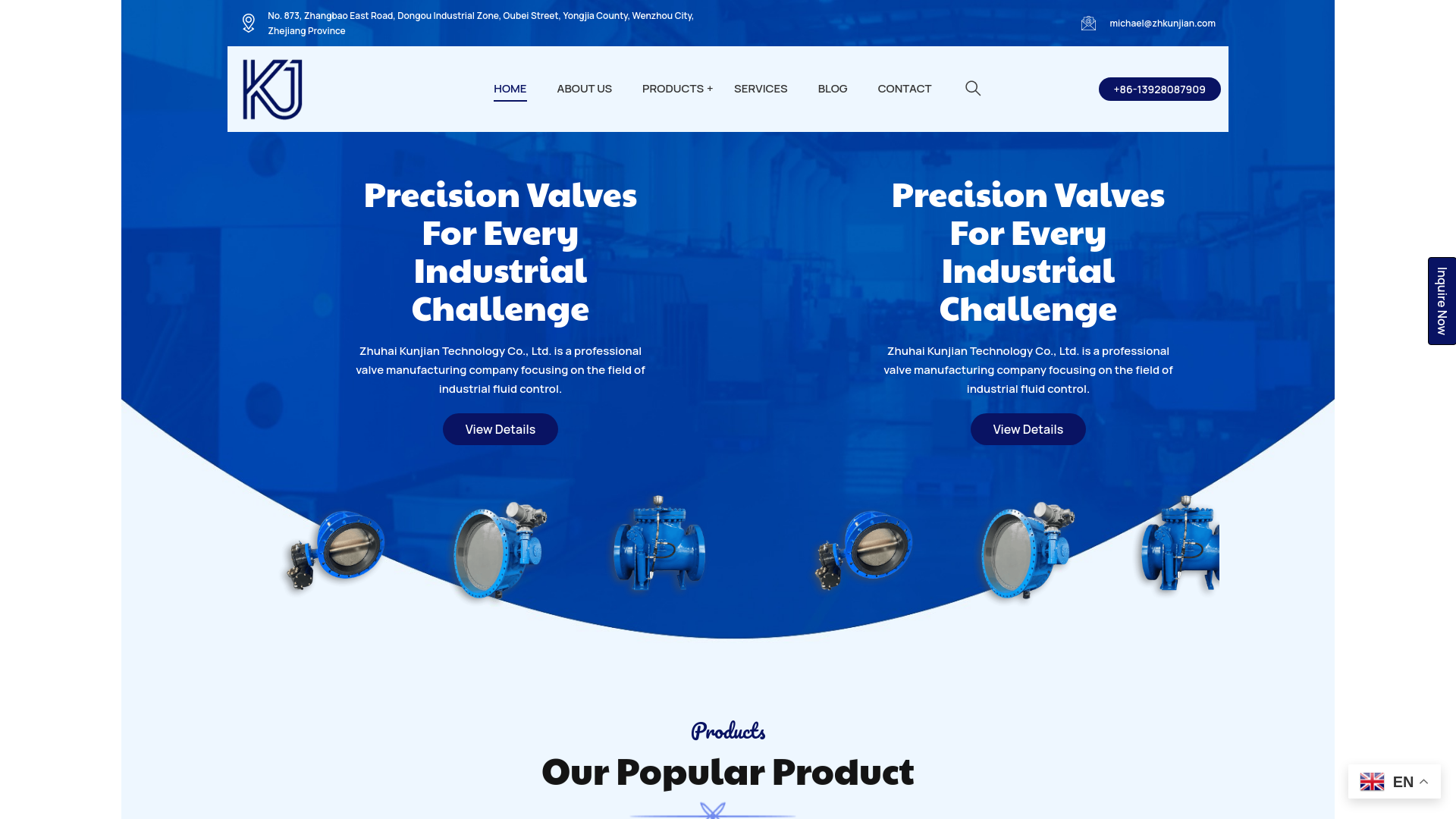 website screenshot of https://kunjiantech.com