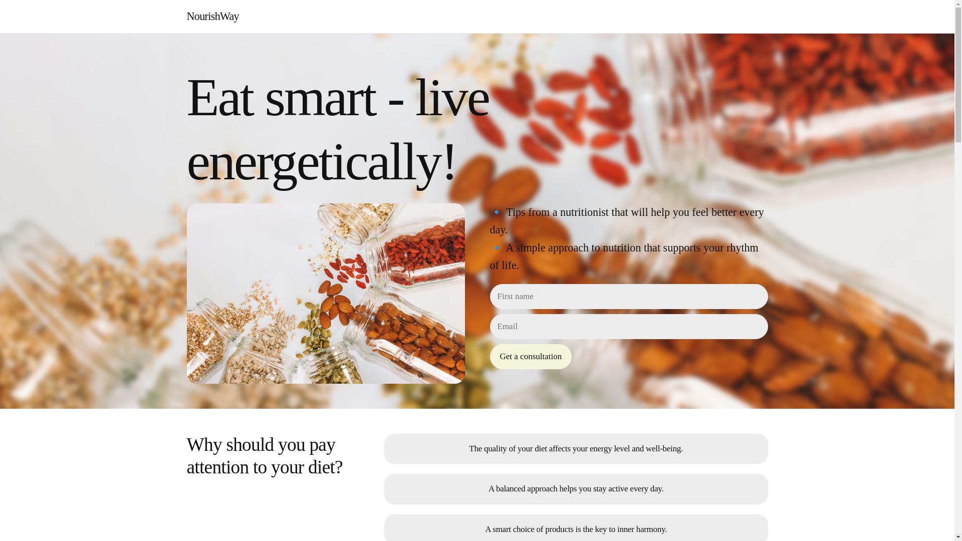 website screenshot of https://nourishwaym.info/