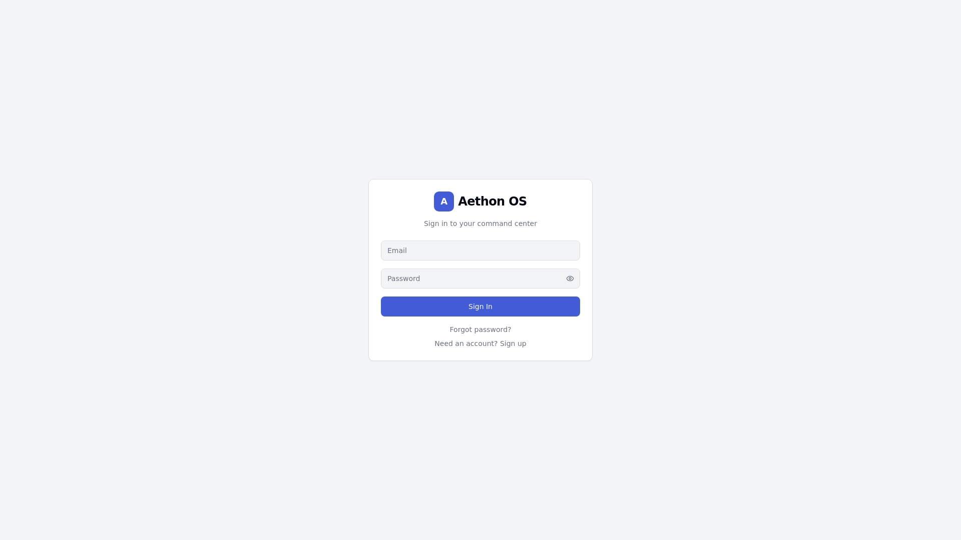 website screenshot of https://aethon.fyi
