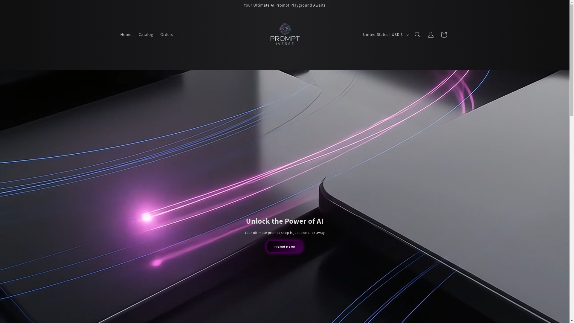 website screenshot of https://promptiverse.store/