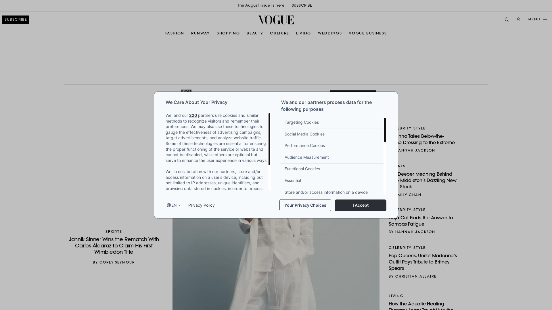 website screenshot of https://vogue.com/