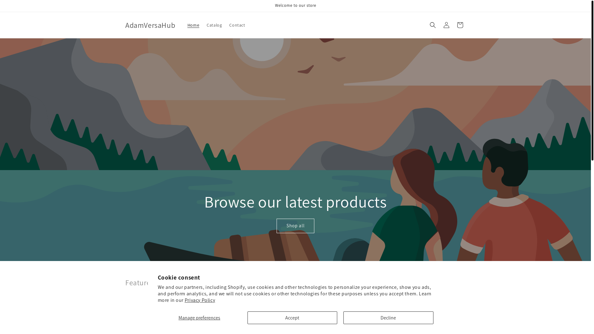 website screenshot of https://adamversahub.com/