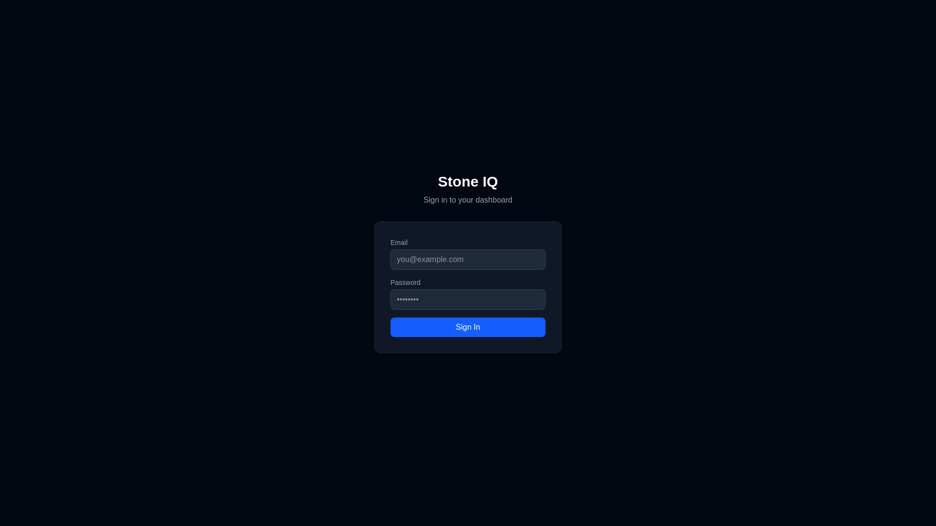 website screenshot of https://stoneiq.app