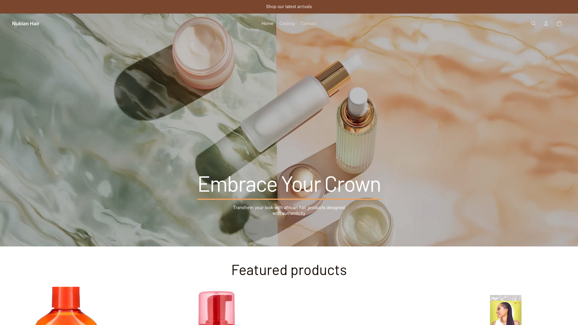website screenshot of https://nubianhair.net/