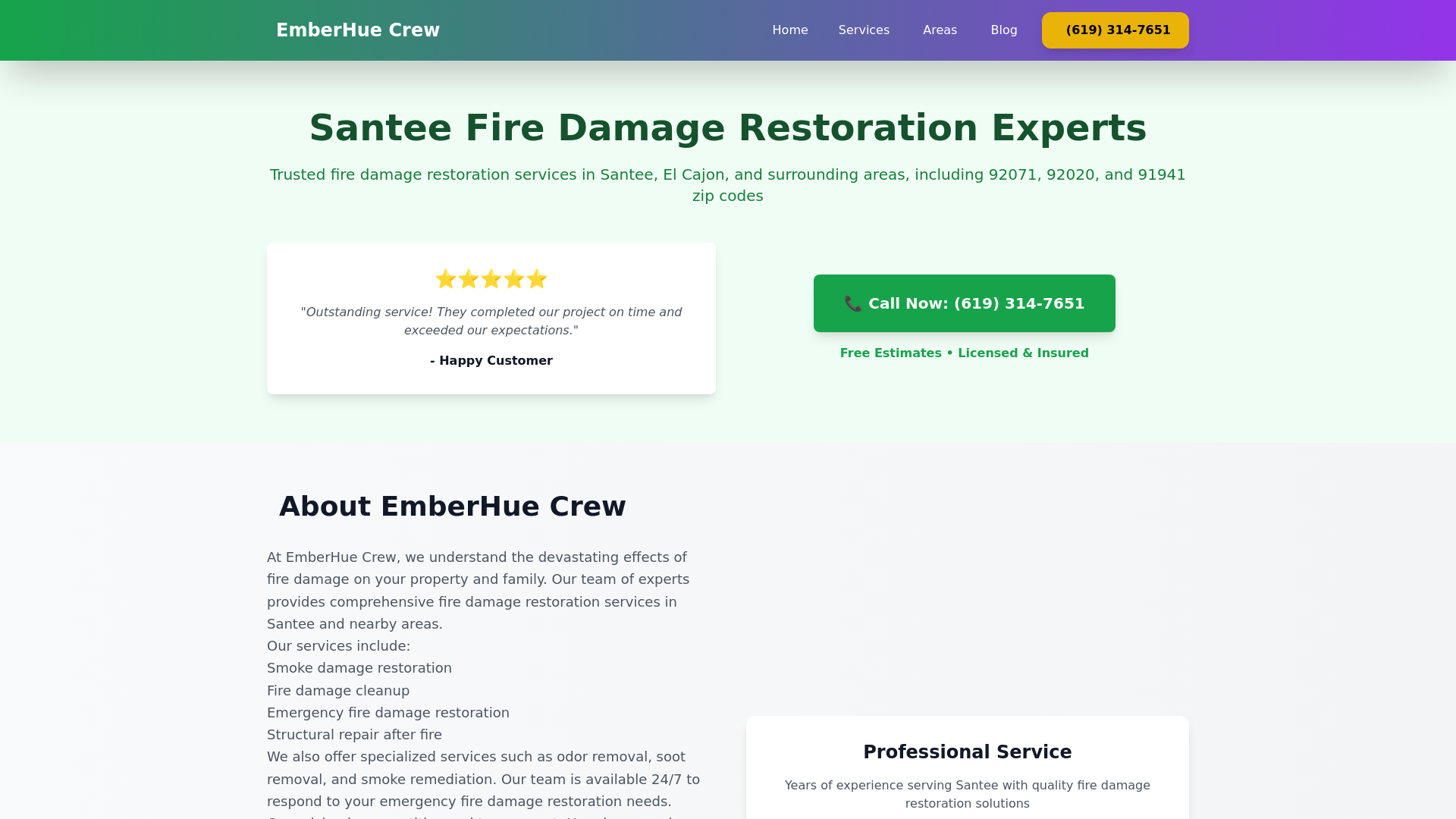 website screenshot of https://firedamagerestorationsantee-cz9.pages.dev/