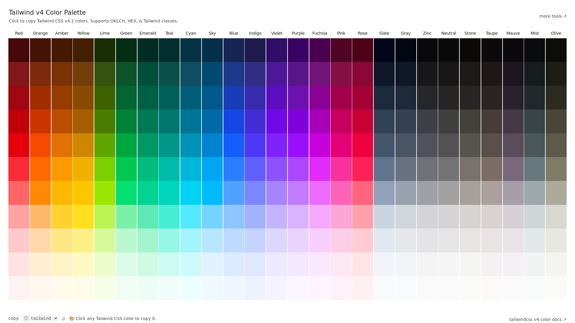 website screenshot of https://tailcolors.com/