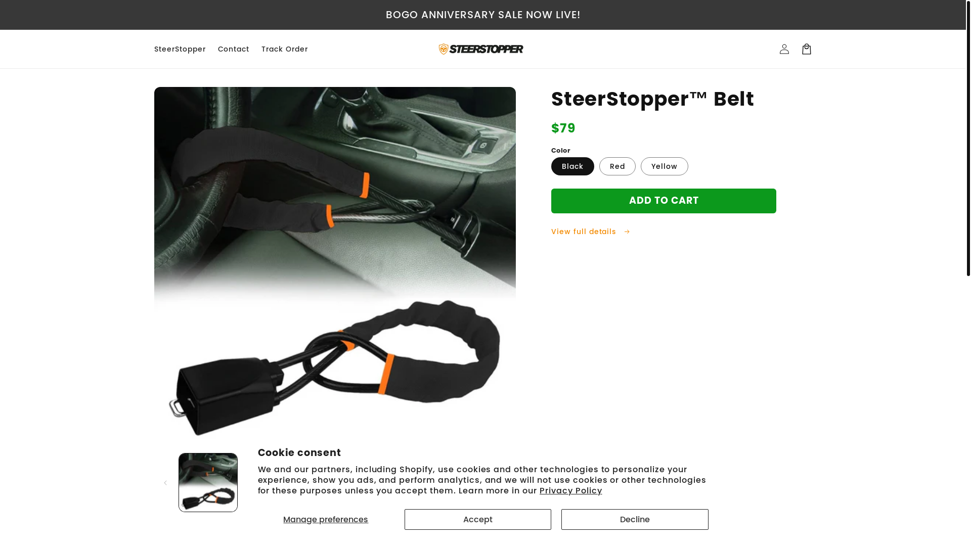 website screenshot of https://thesteerstopper.com/