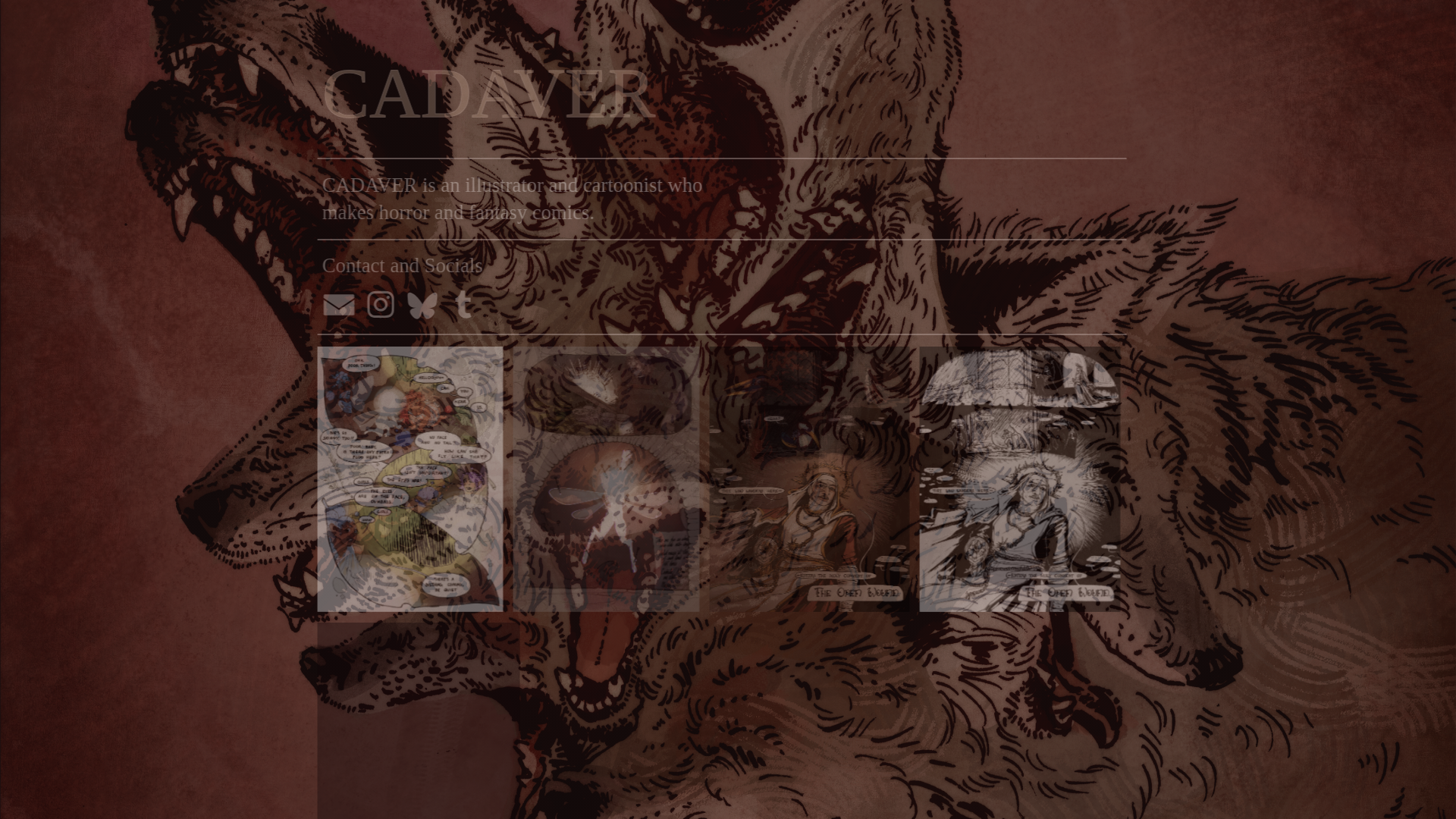 website screenshot of https://cadavercomics.ink/